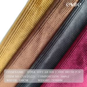VELOURS SUPER DOUX <span class=keywords><strong>DEUX</strong></span> Côtés BROSSÉS TRICOTÉS AB RIB Tissus INDE VELOURS SUPER DOUX 290GSM SPANDEX TISSU Offre Spéciale BON MARCHÉ - Product Image 2
