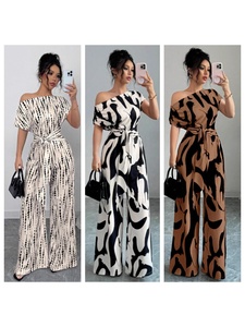 Cao Eo Lỏng Giản Dị Sọc Jumpsuit Phụ Nữ Dài Quần Mỏng Mô Hình Sản Xuất Trung Quốc Trực Tuyến Độc Quyền Mùa Hè 2025 Quần Áo - Product Image 5