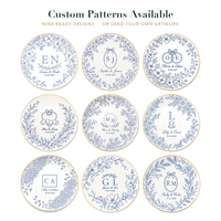 Plateau à bagues personnalisé en émail fin, motif floral aquarelle, pour souvenir de mariage personnalisé