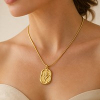 Collier pendentif irrégulier en forme de rose plaqué or 18 carats, acier inoxydable plaqué PVD, bijoux tendance, cadeau pour femme