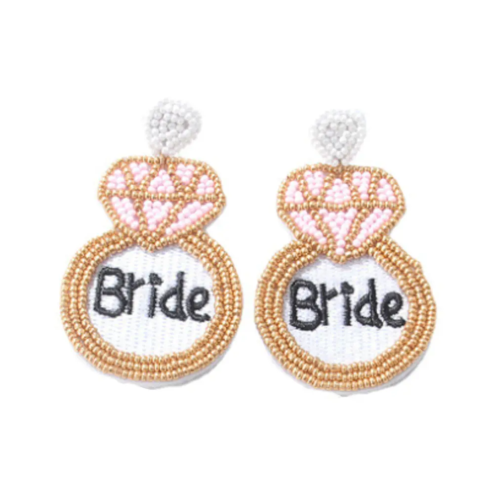 Boho Bohemian Braut Hochzeitstag Glas Reis Samen Perlen Perlen Braut Stickerei Tropfen Ohrring Schmuck Ohrringe Großhandel