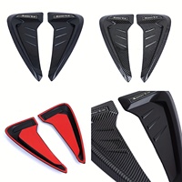 2 pièces Décorations extérieures simulées pour aérations latérales de voiture, type ailettes de requin, en TPU, pour garde-boue et prises d'air