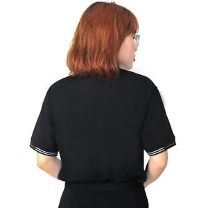 Professional <b>Black</b> Polo Tee Contrast Trim Collar and Cuff Soft Breathable <b>Fabric</b> Perfect for Events Staff or Corporate Use - Product Image 6