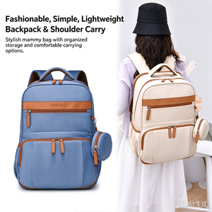 Foldable Baby <b>Bed</b> Diaper Backpack, Water Resistant Mommy Bag with Detachable Insulated Bottle <b>Pocket</b> - Product Image 3