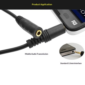 Câble d'extension <span class=keywords><strong>audio</strong></span> 3,5 mm mâle-femelle avec conducteur en acier plaqué cuivre <span class=keywords><strong>pour</strong></span> casques d'ordinateur – Stock usine - Product Image 3