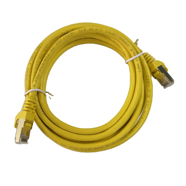 RJ45 Cat7 Ethernet Cable Gold Connector Pure Copper Stranded 8-core Twisted SFTP Shielded LSZH 10GBase-T CE Certified Patch Cord