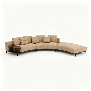Ensemble de canapés modulaires en tissu rembourré en éponge haute densité, personnalisable, avec table <span class=keywords><strong>d</strong></span>'appoint intégrée, pour hôtel - Product Image 5