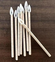 Brosse à mascara en silicone, double tête, forme cœur floqué, manche paille, outil cosmétique jetable écologique