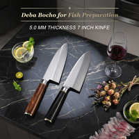 Couteaux de chef japonais en acier Damas, lame en résine, forgés à la main, finition haute brillance, ambidextres, 6-7,9 pouces, couteaux à éplucher extra-longs