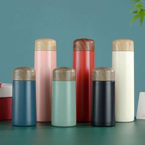 Bouteille Thermos Portable Mini en Acier Inoxydable Isolée de 150ml et 250ml avec Couvercle Effet Bois – Vente en Gros - Product Image 2