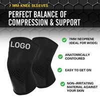 Genouillères de musculation en néoprène 7 mm avec protection, compression douce, pour squats, entraînement de force, fitness, avec logo