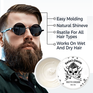 Barber Natural Matte Finish <span class=keywords><strong>Crème</strong></span> coiffante <span class=keywords><strong>pour</strong></span> hommes non grasse <span class=keywords><strong>pour</strong></span> <span class=keywords><strong>cheveux</strong></span> courts <span class=keywords><strong>bouclés</strong></span> et longs - Product Image 3