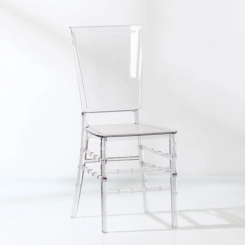 hot sale modern high quality luxury outdoor furniture rental transparent pc acrylic back wedding banquet hall chair for dining p