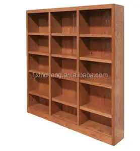 15 Compartments Bookcase Wide solid wood book shelves for office