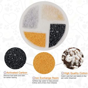 Filtros de Repuesto de Carbón Activado de Cáscara de Coco, Filtros de Filtración Universales de 4 Capas para Dispensador Automático de <span class=keywords><strong>Agua</strong></span> para Mascotas - Product Image 3