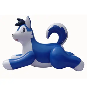 厂家设计动画卡通蓝色充气PVC牧羊犬