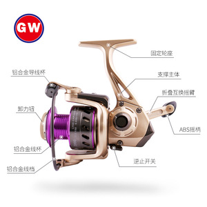 Carrete de Pesca Giratorio Golden Sail con 5+1 Rodamientos de Aleación de Aluminio para Lanzamiento Largo en Pesca de Roca en el Mar - Product Image 1