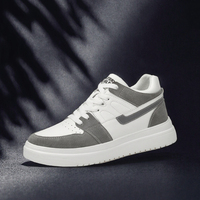 Chaussures montantes décontractées pour hommes, invisibles, rehaussantes, en cuir de vache noir, type baskets à talon compensé