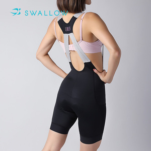 SWALLOW-<span class=keywords><strong>Cuissard</strong></span> de cyclisme rembourré noir pour <span class=keywords><strong>femme</strong></span>, vêtement de sport à haute élasticité évacuant la sueur pour adultes, nom d'équipe OEM personnalisable - Product Image 1