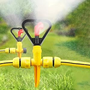 Aspersor de 360 grados con cabezal de engranaje, conexión roscada de plástico, tipo mariposa, para riego de césped, jardín y paisajismo - Product Image 1
