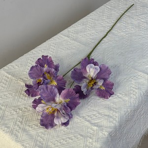 Fleurs d'iris artificielles Jinxi, 3 têtes, en soie, pour décorations de mariage, accessoires de photographie en extérieur, ornement de maison - Product Image 1