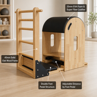 Barril de Pilates de Madera MJD M301A, Accesorio de Barril Escalera de Roble para Máquina Reformer
