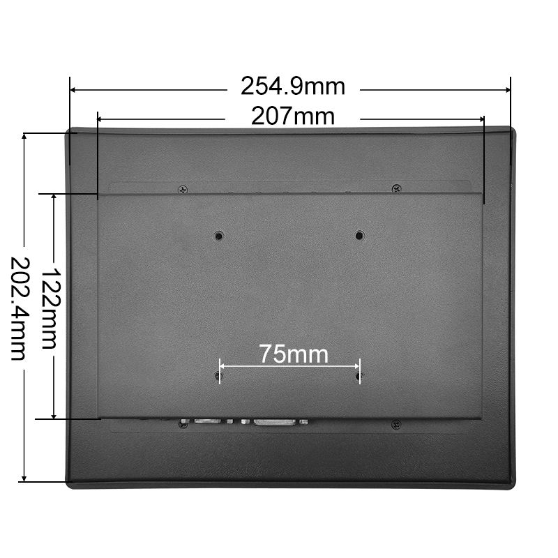 10.4/10 Inch Industrial Embedded Monitor Metal Case Resistive Touch Screen Wall-Mounted VESA VGA Port TFT-LCD Display in Stock