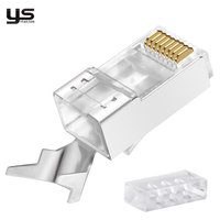 Kabel Patch Ethernet RJ45 Cat5e 24AWG Tanpa Kabel Tambahan, Konektor Transparan Kontak Emas untuk Pengkabelan Jaringan Rak Pusat Data
