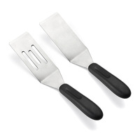 Spatule en acier inoxydable perforée de style japonais, petit format, pour cuisine domestique, idéale pour crêpes, galettes frites, Teppanyaki et steaks