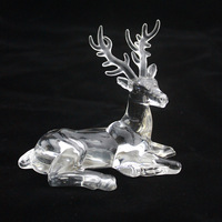 Cerf de renne d'élan d'acrylique de cristal clair pour des décorations de Noël