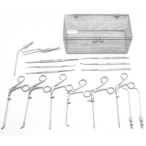 Premium 17-Piece FESS Stainless Steel Surgical Instruments Set CE ISO Certified Durable Functional ENT Endoscopy Tools <b>Kit</b> - Product Image 1