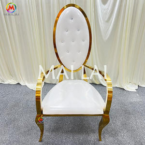 高級スタイルホットセールハイバックステンレススチールチェアアームレストキングチェア結婚式用 - Product Image 3