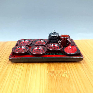 Vajilla de cerámica en miniatura imitación Ma Wangdui, juguetes de simulación, accesorios para casa de muñecas - Product Image 3