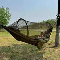 Hamac de survie extérieur durable anti-moustiques en nylon, tente imperméable à ouverture rapide avec moustiquaire pour le camping