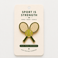 Épingles en émail personnalisées pour raquettes de tennis, badges de motivation sportifs, broches pour chapeaux, sacs, vêtements, décorations en métal émaillé