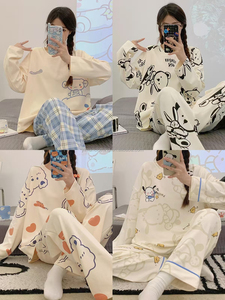 Pigiama da Donna Casual Comodo con Colletto e Maniche Lunghe per Primavera e Autunno, <span class=keywords><strong>Nuova</strong></span> Collezione in Vendita all'Ingrosso - Product Image 2