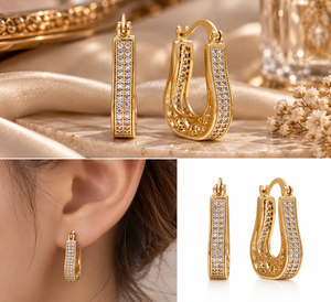 Orecchini a polsino a forma di U con design irregolare per donna, accessori per l'orecchio da indossare tutti i giorni - Product Image 2