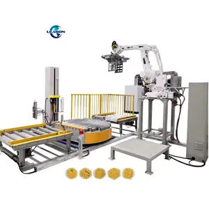 800 Zak/Uur Automatische Robot Houten Pallet Palletmachine Kartonnen Pellet Meel Cement Zak Palletizer Machine Prijs