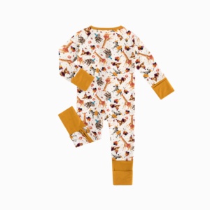 Pakaian Bayi Laki-laki Miozing 6 - 12 Bulan Piyama Bayi Bambu Ritsleting Ganda MOQ Rendah Pakaian Tidur Bayi Grosir Pakaian Bayi Bambu - Product Image 2