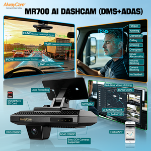 กล้องติดรถยนต์ AlwayCare Commercial AHD 1080P 4G GPS WIFI พร้อมระบบ ADAS, DMS, AI บันทึกวิดีโอ รองรับการเชื่อมต่อสำหรับยานพาหนะ - Product Image 1