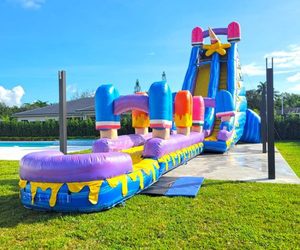 Trượt nước bơm hơi khổng lồ ngoài trời với Slide mở rộng để mở khóa chiều cao ly kỳ với hồ bơi - Product Image 1