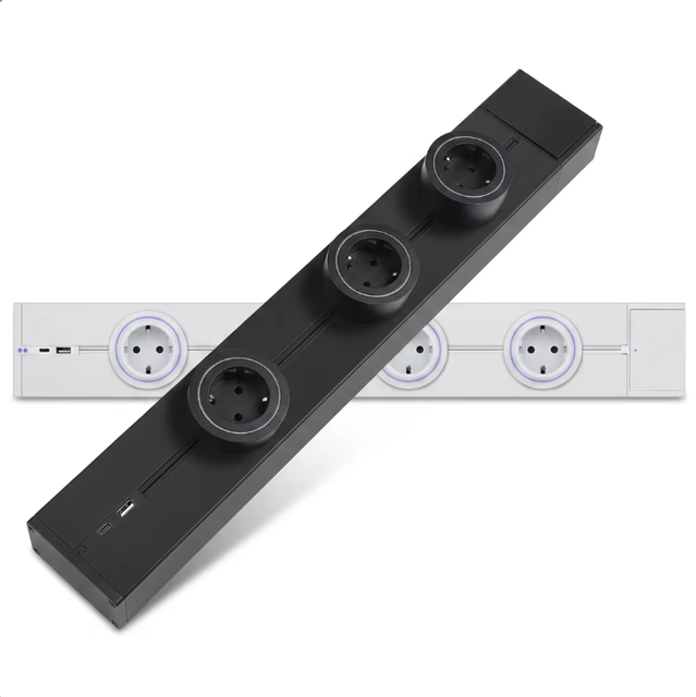 Touchmi Surface Mounted Electrical Power Rail with High Capacity Sockets for Commercial Kitchen