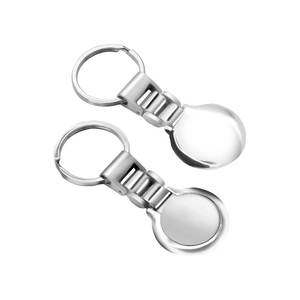 Porte-clés en alliage tendance en forme de cœur avec porte-monnaie, chaîne en satin de 25 mm, logo gravé au laser, acier inoxydable - Product Image 1