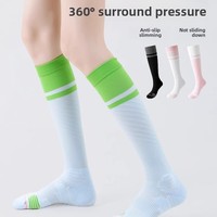 Chaussettes de compression en coton tricoté pour femmes, pour la corde à sauter, la course à pied et le badminton - Soutien long des muscles du mollet