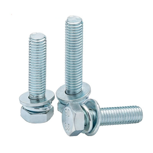 Vis à tête hexagonale en acier au carbone zingué avec rondelle à ressort et rondelle plate, ensemble de vis combinées, vente en gros - Product Image 2