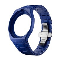 Reloj de Bolsillo Mecánico Multifunción con Caja de Biocerámica Azul, Correa Rosa, Estilo Juvenil, Fácil de Cambiar, Muy Popular