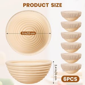 5'' Mini Sourdough <b>Bread</b> Proofing <b>Basket</b> Reusable Baking Supplies Kit 6-8 - Product Image 2