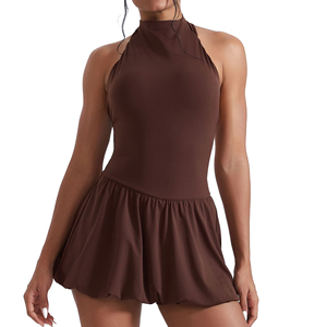 Vestido Deportivo Casual de Secado Rápido para Mujer, con Cuello Alto y Falda de Yoga Acampanada para Tenis y Golf - Product Image 1