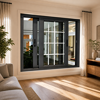 Fenêtre multi-panneaux en verre Hangxing, gris foncé, cadre étroit, moderne, pour villa résidentielle, vente en gros B2B, directement de l'usine