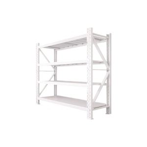 Warehouse <b>Rack</b> 4 Layer Heavy Duty Cold <b>Rolled</b> Steel White Storage Shelf For Garage Warehouse - Product Image 2